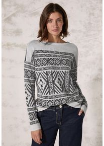 Cecil Damen Longsweatshirt, weiß, casual, Gr. S, bedruckt, Web, Sweatware, 54% Baumwolle, 36% Polyacryl, 7% Polyester, 3% Metallpolyester,