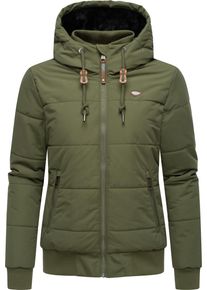Ragwear Damen Steppjacke "Nuggys Solid", grün, casual, Gr. M, Rippstrick, Obermaterial: 100% Polyester, Futter: 100% Polyester, Wattierung: 100%