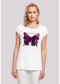 F4NT4STIC Damen T-Shirt "Pink Schmetterling SHORT SLEEVE TEE", weiß, casual, Gr. 5XL, Obermaterial: 100% Baumwolle, Shirts, Print