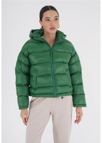 FRESHLIONS Damen Steppjacke "Tara", grün, casual, Gr. XS, unifarben, kariert, 100% Polyester, Jacken, mit Stehkragen