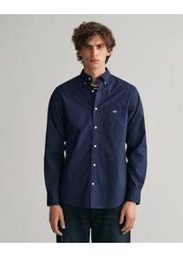 Gant Herren Langarmhemd "Regular Fit Popeline Hemd leicht strapazierfähig pflegeleicht", blau, klassisch, Gr. XXXL, unifarben, Popeline,