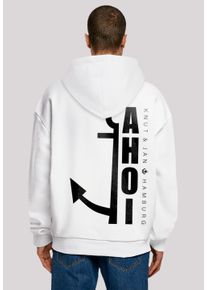 F4NT4STIC Herren Kapuzenpullover "Ahoi Anker Knut & Jan Hamburg", weiß, casual, Gr. S, Obermaterial: 100% Baumwolle, Pullover, Print