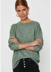 Only Damen Rundhalspullover "ONLNANJING L/S PULLOVER KNT NOOS", grün, modisch, Gr. S, meliert, Strick, Obermaterial: 77% Polyacryl, 19% Polyester, 4%