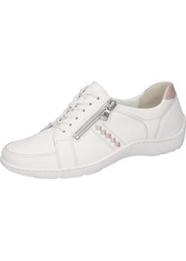 Waldläufer WALDLÄUFER Damen Schnürschuh "HENNI", Gr. 5, weiß, Glattleder, Nubukleder, sportlich, Schuhe, in Schuhweite H = sehr weit, Freizeitschuh, Halbschuh,