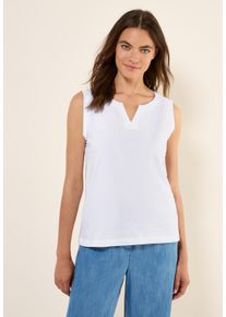 Cecil Damen T-Shirt, weiß, casual, Gr. XXL, unifarben, Web, 100% Baumwolle , Shirts, mit geschlitztem Rundhalsausschnitt