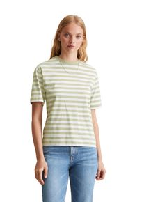 Marc O'Polo Damen T-Shirt "aus Organic Cotton", grün, Basic, Gr. S, MARC O'POLO DENIM, gestreift, Obermaterial: 100% Baumwolle, Shirts