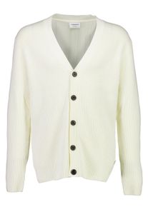 LINDBERGH Herren Cardigan "LINDBERGH Cardigan", weiß, Gr. L, Oberstoff: 80% Baumwolle, 20% Polyester, Strickjacken