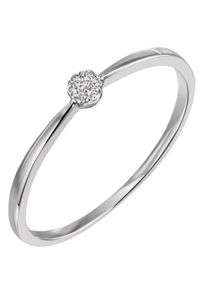 Firetti Damen Diamantring "Schmuck Geschenk Gold 585 Damenring Goldring Diamant", 56, 0,04 ct SI = kleine Einschlüsse, Weißgold 585-Diamanten, 1,5mm,