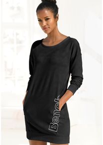 Damen Sweatkleid, BENCH. LOUNGEWEAR, Gr. 32, schwarz-weiß, Interlock, Jersey, Obermaterial: 60% Baumwolle, 40% Polyester, unifarben, Basic, Kleider,