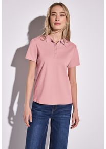 Street One Damen Poloshirtblush peach, casual, Gr. 36, unifarben, Web, 97% Baumwolle, 3% Elasthan, Shirts, aus Baumwolle mit Stretchante