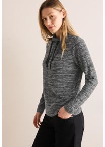 Cecil Damen Langarmshirt, schwarz, casual, Gr. XL, meliert, Stoff, 79% Polyester, 19% Viskose, 2% Elasthan, Shirts, bestehend aus einem Materialmix