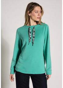 Cecil Damen Sweatshirt, grün, casual, Gr. XL, unifarben, Sweatware, 49% Polyester, 43% Modal, 8% Elasthan, Sweatshirts, mit Stehkragen