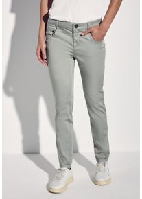 Street One Damen Chinohose, grün, casual, Gr. 36, unifarben, Web, 97% Baumwolle, 3% Elasthan, Hosen, Middle Waist