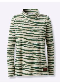 Casual Looks Damen Rollkragenshirt "Rollkragen-Shirt", grün, Gr. 40, gemustert, mehrfarbig, 95% Baumwolle, 5% Elasthan, Shirts