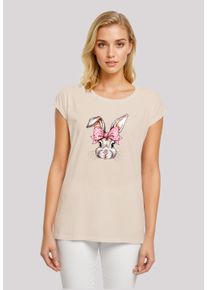 F4NT4STIC Damen T-Shirt "Niedlicher Hase mit Schleife", weiß, casual, Gr. XXL, Obermaterial: 100% Baumwolle, Shirts, Premium Qualität