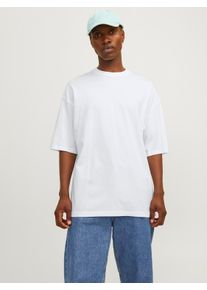 Jack & Jones JACK & JONES Herren Rundhalsshirt "JJECHARGE TEE O-NECK NOOS", weiß, modisch, Gr. S, unifarben, Jersey, Obermaterial: 100% Baumwolle, Shirts, mit