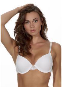 After Eden Damen Push-up-BH "BOOST", Gr. 75, weiß, Spitze, Microtouch, Obermaterial: 81% Polyamid, 19% Elasthan, unifarben, feminin, BHs,