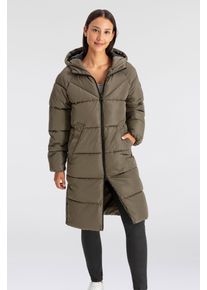 Only Damen Steppmantel "ONLAMAND LONG PUFFER COAT CS OTW", grün, modisch, Gr. M, unifarben, Web, Steppware, Obermaterial: 100% Polyester, Mäntel, mit