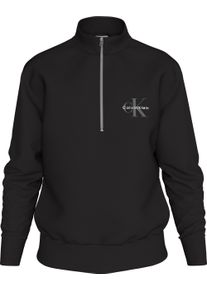 Herren Sweatshirt "LS EU 350TERRY MICRO MONOLOGO QT", schwarz, casual, Gr. S, Calvin Klein Jeans, unifarben, Sweatware, Obermaterial: 100% Baumwolle,