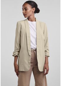 Pieces Damen Blusenblazer "PCBOSELLA 3/4 BLAZER NOOS", weiß, casual, Gr. S, unifarben, Web, Obermaterial: 79% Polyester, 16% Viskose, 5% Elasthan,