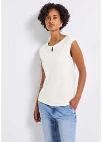 Street One Damen Shirttop "Style ADA", weiß, casual, Gr. 34, Jersey, Obermaterial: 50% Baumwolle, 50% Modal. Futter: 100% Baumwolle, Tops, Rundhals