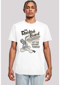 F4NT4STIC Herren T-Shirt "Looney Tunes Wile E Rocket Board Cartoon", weiß, casual, Gr. XL, Obermaterial: 100% Baumwolle, Shirts, Herren,Premium