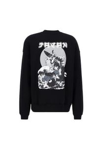 Herren Sweater "Alpha Industries Men - Sweatshirts Japan Wave Warrior Sweatshirt", schwarz-weiß, Gr. M, Alpha Industries, Obermaterial: 70%
