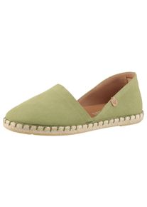 VERBENAS Damen Espadrille "CARMEN SERRAJE", Gr. 35, grün, Veloursleder, klassisch, Schuhe, Schlupfschuh, Sommerschuh, Loafer mit typischem Jute-Rahmen