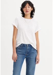 Levi's LEVI'S Damen Rundhalsshirt "MARGOT TEE", weiß, casual, Gr. S, Strukturmuster, Slub, Obermaterial: 100% Baumwolle, Shirts, aus strukturierter Slub