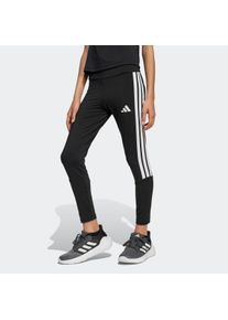 Kinder Trainingstights "JG TR-ES 3S LEG", schwarz-weiß, sportlich, Gr. 116, adidas Sportswear, Obermaterial: 80% Polyester, 20% Elasthan, Hosen