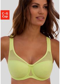 Nuance Damen Minimizer-BH, Gr. 75, grün, Spitze, Obermaterial: 83% Polyamid, 17% Elasthan, feminin, BHs, mit Bügel und breiten Trägern, aus festem