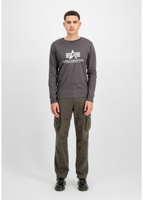 Herren Longsleeve "Alpha Industries Men - Longsleeves Basic Longsleeve BL", grau, Gr. XS, Alpha Industries, Obermaterial: 100% Baumwolle, Shirts