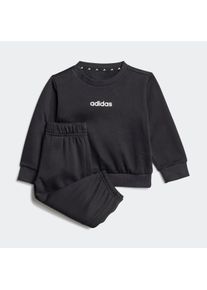 Kinder Trainingsanzug "I LIN FL JOG", schwarz-weiß, sportlich, Gr. 80, adidas Sportswear, Obermaterial: 70% Baumwolle, 30% Polyester, Sportanzüge