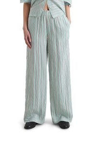 Marc O'Polo Damen Chinohose "aus Crinkle-Viskose-Mix", weiß, casual, Gr. L, MARC O'POLO DENIM, gestreift, Obermaterial: 87% Viskose, 13% Polyamid, Hosen