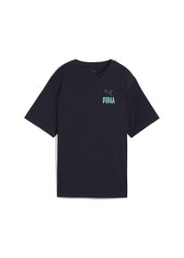Puma Damen T-Shirt "Wardrobe Essentials Relaxed Graphic T-Shirt Damen", blau, Gr. S, clean, Obermaterial: 100% Baumwolle; Rippe: 80% Baumwolle, 20%