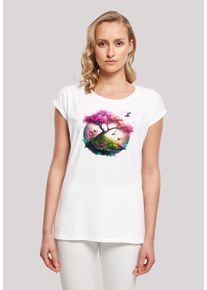 F4NT4STIC Damen T-Shirt "Kirschblüten Baum", weiß, casual, Gr. M, Obermaterial: 100% Baumwolle, Shirts, Print