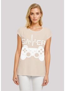 F4NT4STIC Damen T-Shirt "Gamer Herzschlag", weiß, casual, Gr. XXXL, Obermaterial: 100% Baumwolle, Shirts, Premium Qualität