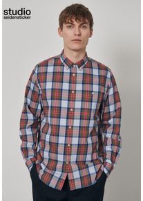 Herren Businesshemd "Studio", grün, Gr. XXL, STUDIO SEIDENSTICKER, kariert, 100% Baumwolle, Hemden, Regular Langarm Button-Down-Kragen Karo