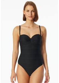 Schiesser Damen Badeanzug "Aqua", schwarz, klassisch, Gr. 42, unifarben, Obermaterial: 82% Polyamid, 18% Elasthan, Badeanzüge, mit feiner