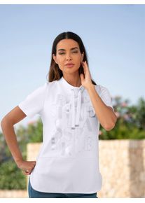 Heine Damen Kurzarmshirt "Shirt", weiß, Gr. 46, unifarben, 50% Modal, 44% Polyester, 6% Elasthan, Shirts
