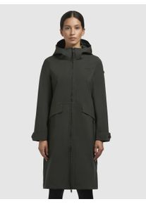 Khujo Damen Regenmantel "FEMKE", grün, casual, Gr. M, unifarben, Canvas, 100% Polyester, Mäntel