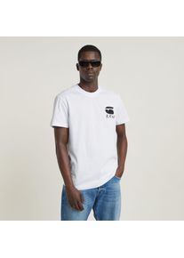 G-Star Raw G-STAR Herren T-Shirt "Burger Back Print", weiß, casual, Gr. XL, bedruckt, Jersey, Obermaterial: 100% Baumwolle, Shirts