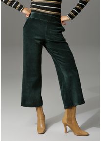 Aniston CASUAL Damen Cordhose, grün, modisch, Gr. 40, unifarben, leicht glänzend, Strukturmuster, Cord, Obermaterial: 67% Baumwolle, 28% Polyester,