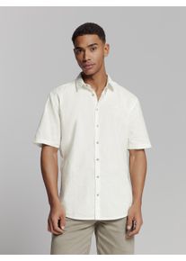 NO EXCESS Herren Langarmhemd "NO EXCESS Linnen shirt", weiß, casual, Gr. S, 55% Leinen, 45% Baumwolle, Hemden