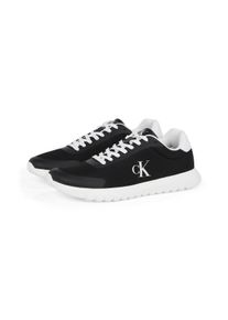 Herren Sneaker "3 EVA RUNNER MESH", Calvin Klein Jeans, Gr. 42, schwarz-weiß, Textil, Lederimitat, sportlich, Schuhe, Freizeitschuh, Halbschuh,