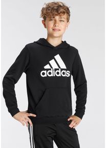 Kinder Kapuzensweatshirt "BIG LOGO ESSENTIALS COTTON HOODIE", schwarz-weiß, sportlich, Gr. 152, adidas Sportswear, Obermaterial: 77% Baumwolle, 23%