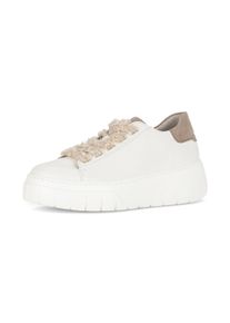 Gabor Damen Plateausneaker, Gr. 38, weiß, Nappaleder, Ziegenveloursleder, unifarben mit Farbeinsatz, sportlich, Schuhe, Schnürschuh, Halbschuh,