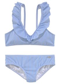 Buffalo Kinder Bustier-Bikini, weiß, Gr. 122, Polyamid, Bikini-Sets, mit Volants am Ausschnitt