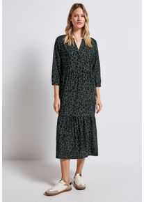 Street One Damen Midikleid, grün, casual, Gr. 42, animal-print, Stoff, 100% Viskose, Kleider, aus Viskose