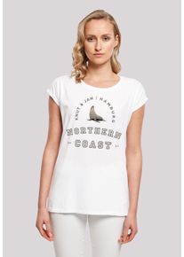 F4NT4STIC Damen T-Shirt "Robbe Knut & Jan Hamburg", weiß, casual, Gr. S, Obermaterial: 100% Baumwolle, Shirts, Print